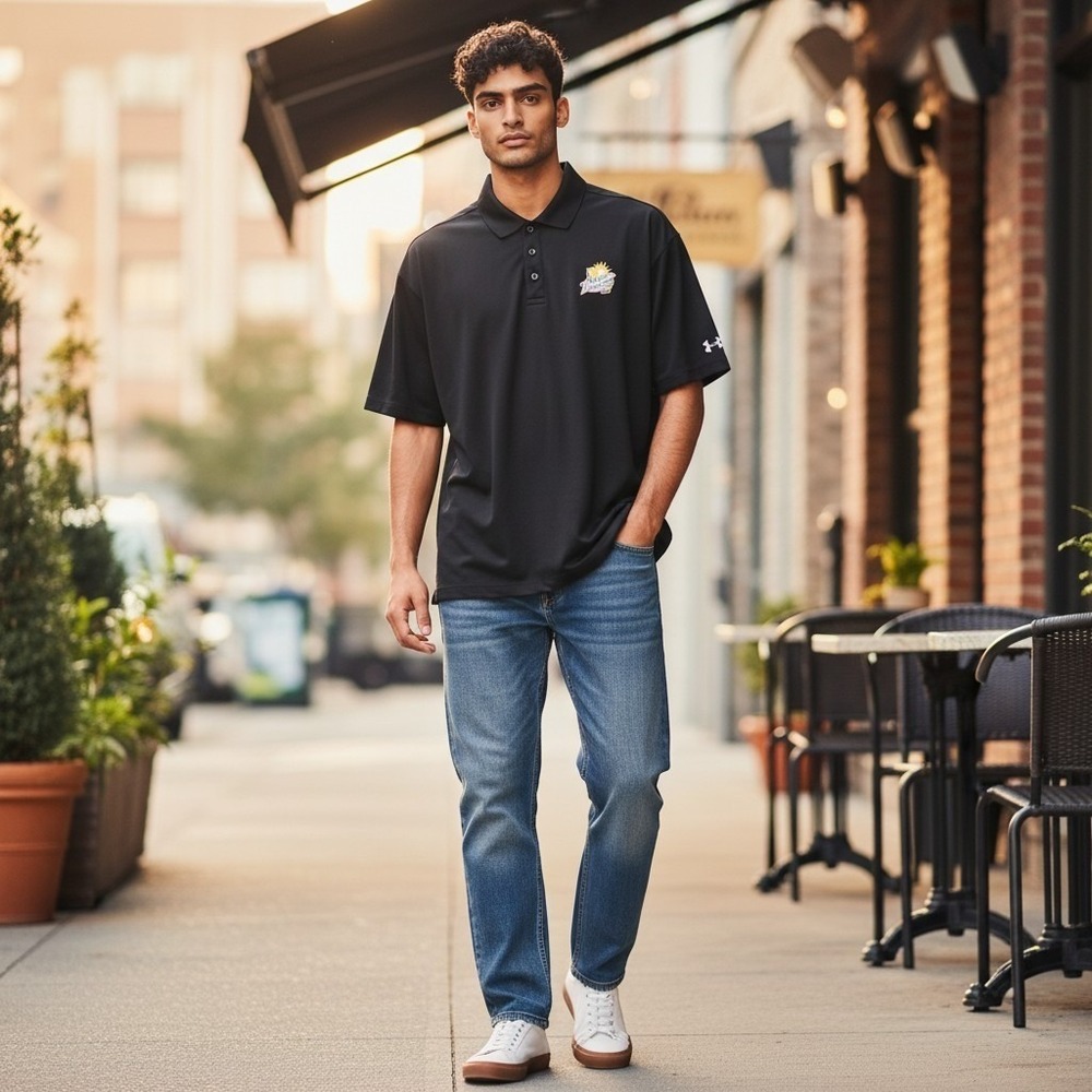 Under Armour Polo Mens XL Black California Dream Tennis WTT Collectible Rare